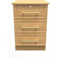 Ready Assembled 2 U Hereford 3 Drawer Bedside Cab(Ready Assembled) in Light Oak