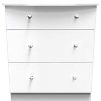 Ready Assembled 2 U Broadway 3 Drawer Deep Chest with LED lights (Ready Assembled) in White
