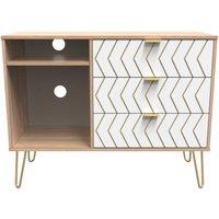 Ready Assembled 2 U Fuji 3 Drawer TV Unit (Ready Assembled) in Off-White