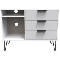 Ready Assembled 2 U Fuji 3 Drawer TV Unit (Ready Assembled) in Light Grey