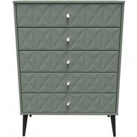 Ready Assembled 2 U Toledo 5 Drawer Chest (Ready Assembled) in Pale Green