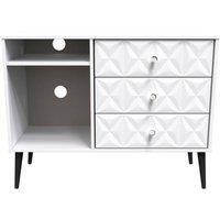 Ready Assembled 2 U Toledo 3 Drawer TV Unit (Ready Assembled) in White