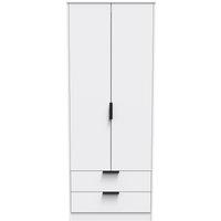 Ready Assembled 2 U Madrid 2 Door 2 Drawer Wardrobe (Ready Assembled) in White