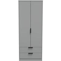 Ready Assembled 2 U Madrid 2 Door 2 Drawer Wardrobe (Ready Assembled) in Dark Grey