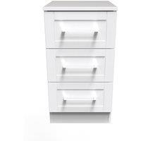 Ready Assembled 2 U Ripon 3 Drawer Bedside Cab(Ready Assembled) in White