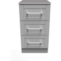 Ready Assembled 2 U Ripon 3 Drawer Bedside Cab(Ready Assembled) in Light Grey