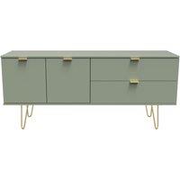 Ready Assembled 2 U Fuji 2 Drawer 2 Door Wide Sideboard (Ready Assembled) in Pale Green