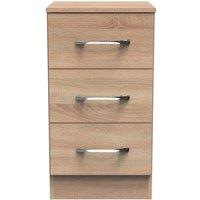 Ready Assembled 2 U Hampshire 3 Drawer Bedside Cab(Ready Assembled) in Light Oak