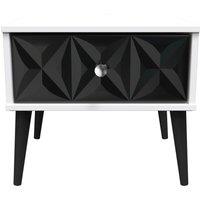 Ready Assembled 2 U Toledo 1 Drawer Side Table (Ready Assembled) in True Black