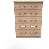 Ready Assembled 2 U Hampshire 5 Drawer Chest (Ready Assembled) in Light Oak