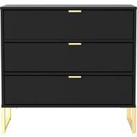 Ready Assembled 2 U Madrid 3 Drawer Chest (Ready Assembled) in Black