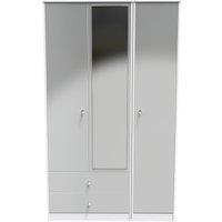 Ready Assembled 2 U Taunton Triple Mirror Wardrobe with 2 Drawers (Ready Assembled) in White