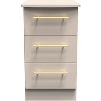 Ready Assembled 2 U Helmsley 3 Drawer Bedside Cab(Ready Assembled) in Taupe