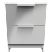 Ready Assembled 2 U Dover 2 Drawer Bedside Cabinet (Ready Assembled) in Mid Grey