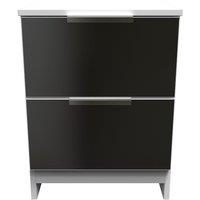 Ready Assembled 2 U Dover 2 Drawer Bedside Cabinet (Ready Assembled) in Black