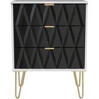 Ready Assembled 2 U Dallas 3 Drawer Midi Sideboard (Ready Assembled) in Black