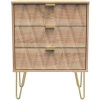 Ready Assembled 2 U Dallas 3 Drawer Midi Sideboard (Ready Assembled) in Light Oak