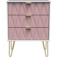 Ready Assembled 2 U Dallas 3 Drawer Midi Sideboard (Ready Assembled) in Dusty Pink