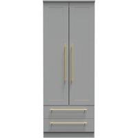 Ready Assembled 2 U Helmsley 2 Door 2 Drawer Wardrobe (Ready Assembled) in Dark Grey