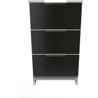Ready Assembled 2 U Dover 3 Drawer Bedside Cabinet (Ready Assembled) in Black