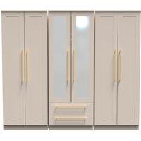 Ready Assembled 2 U Helmsley Tall 6 Door 2 Drawer 2 Mirror Wardrobe (Ready Assembled) in Taupe