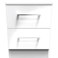 Ready Assembled 2 U Chester 2 Drawer Bedside Cab(Ready Assembled) in White