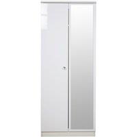 Ready Assembled 2 U Broadway 2 Door Mirror Wardrobe with Sensor light(Ready Assembled) in White