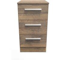 Ready Assembled 2 U Trent 3 Drawer Bedside Cab(Ready Assembled) in Dark Brown