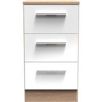 Ready Assembled 2 U Trent 3 Drawer Bedside Cab(Ready Assembled) in White