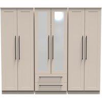 Ready Assembled 2 U Howard Tall 6 Door 2 Drawer 2 Mirror Wardrobe (Ready Assembled) in Taupe
