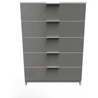 Ready Assembled 2 U Poole 5 Drawer Chest (Ready Assembled) in Mid Grey