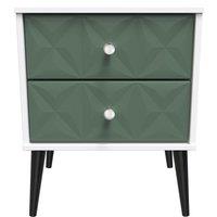 Ready Assembled 2 U Toledo 2 Drawer Bedside Cab(Ready Assembled) in Green