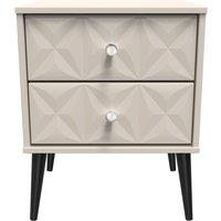 Ready Assembled 2 U Toledo 2 Drawer Bedside Cab(Ready Assembled) in Taupe