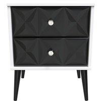 Ready Assembled 2 U Toledo 2 Drawer Bedside Cab(Ready Assembled) in True Black