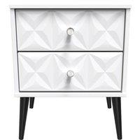 Ready Assembled 2 U Toledo 2 Drawer Bedside Cab(Ready Assembled) in White