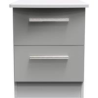 Ready Assembled 2 U Harrow 2 Drawer Bedside Cab(Ready Assembled) in Grey