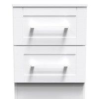 Ready Assembled 2 U Ripon 2 Drawer Bedside Cab(Ready Assembled) in White