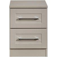 Ready Assembled 2 U Ripon 2 Drawer Bedside Cab(Ready Assembled) in Taupe