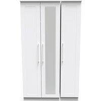 Ready Assembled 2 U Ripon Tall Triple Mirror Wardrobe (Ready Assembled) in White