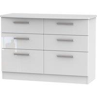 Ready Assembled 2 U Harrow 6 Drawer Wide Chest (Ready Assembled) in White