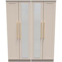 Ready Assembled 2 U Helmsley Tall 4 Door 2 Centre Mirrors (Ready Assembled) in Taupe