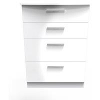 Ready Assembled 2 U Harrow 4 Drawer Deep Chest (Ready Assembled) in White