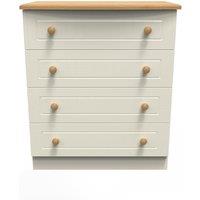 Ready Assembled 2 U Lancaster 4 Drawer Chest (Ready Assembled) in Cream