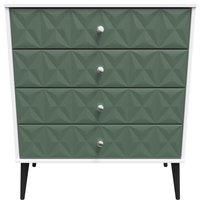 Ready Assembled 2 U Toledo 4 Drawer Chest (Ready Assembled) in Green