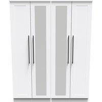 Ready Assembled 2 U Howard Tall 4 Door 2 Centre Mirrors (Ready Assembled) in White
