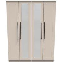 Ready Assembled 2 U Howard Tall 4 Door 2 Centre Mirrors (Ready Assembled) in Taupe