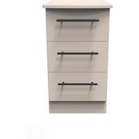 Ready Assembled 2 U Howard 3 Drawer Bedside Cab(Ready Assembled) in Taupe