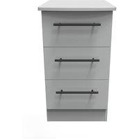 Ready Assembled 2 U Howard 3 Drawer Bedside Cab(Ready Assembled) in Dark Grey