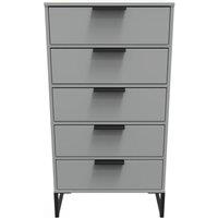 Ready Assembled 2 U Madrid 5 Drawer Tallboy (Ready Assembled) in Dark Grey