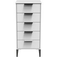 Ready Assembled 2 U Madrid 5 Drawer Tallboy (Ready Assembled) in White